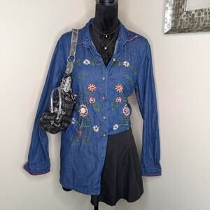 1990s denim button down shirt size large